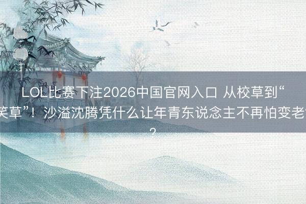 LOL比赛下注2026中国官网入口 从校草到“笑草”！沙溢沈腾凭什么让年青东说念主不再怕变老？