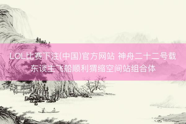 LOL比赛下注(中国)官方网站 神舟二十二号载东谈主飞船顺利猬缩空间站组合体